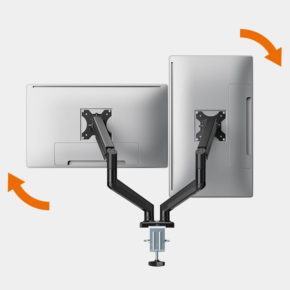 Stolni nosač za 2 monitora VONHAUS 3000915 (do 32", plinska opruga, crni)-5