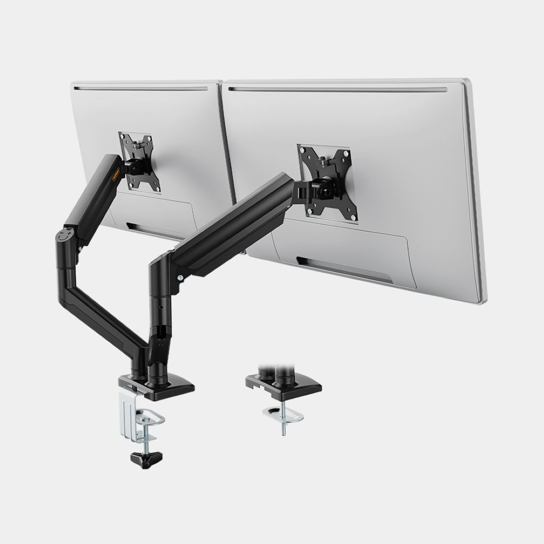 Stolni nosač za 2 monitora VONHAUS 3000915 (do 32", plinska opruga, crni)