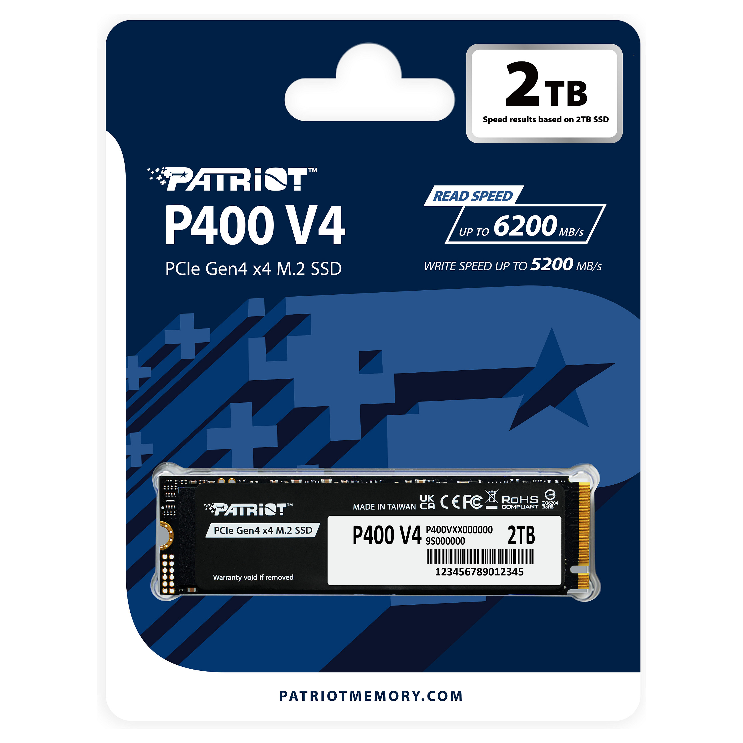 SSD PATRIOT P400 V4 2TB M.2 NVME PCIe Gen 4 x4-10