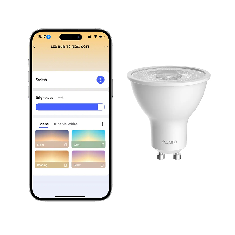 LED žarulja AQARA T2, GU10 CCT (Thread/Zigbee, 16 milijuna boja, Apple Homekit, 450 lm, 25,000 sati)-2
