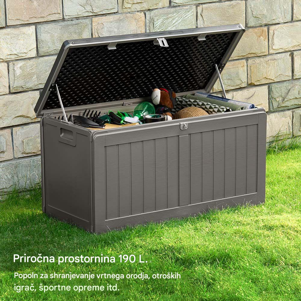 Vonhaus Plastic Garden Storage Box - 190L-3