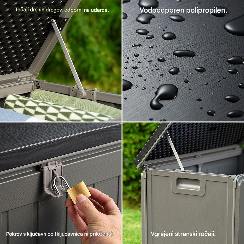 Vonhaus Plastic Garden Storage Box - 190L-1
