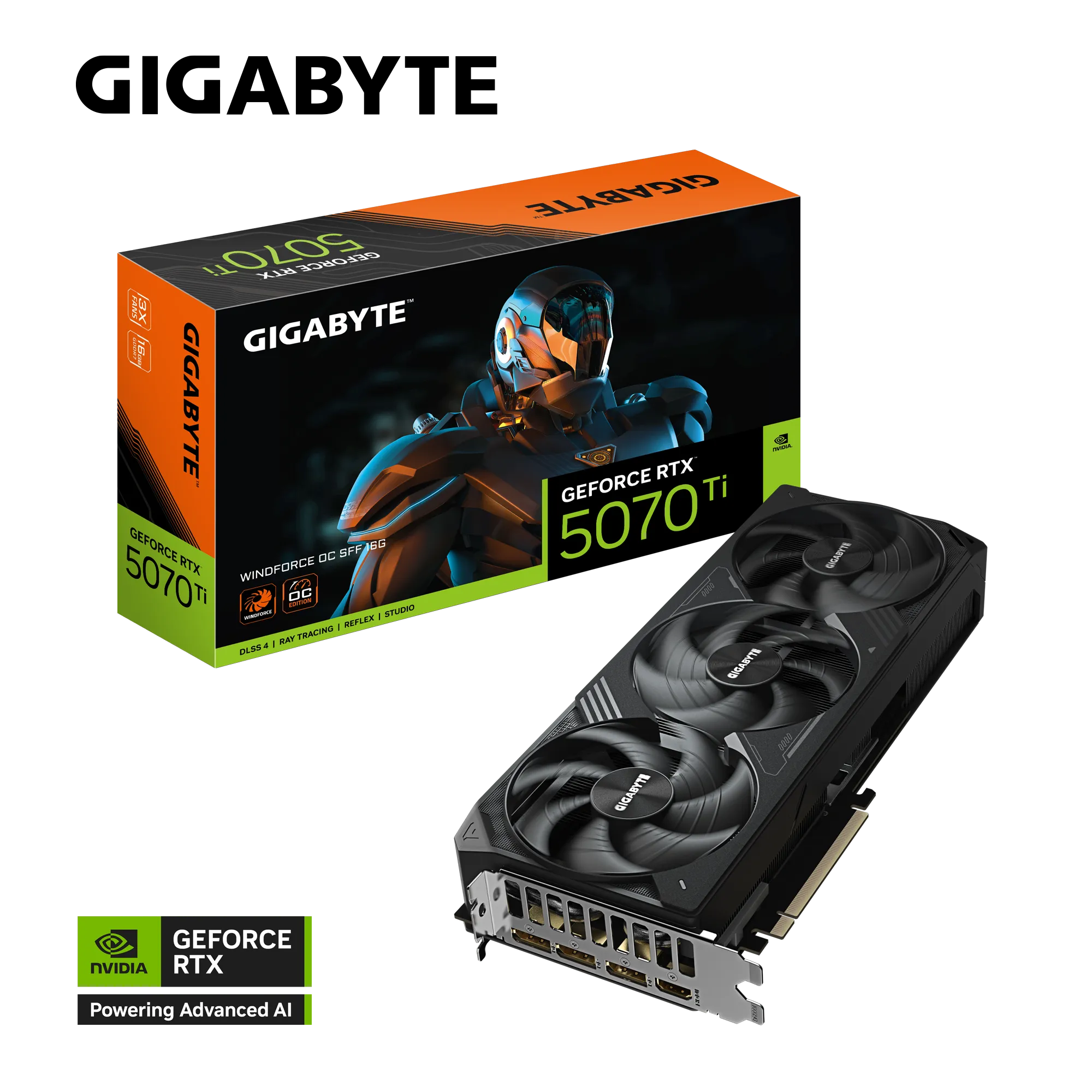 Grafička kartica GIGABYTE GeForce RTX 5070 Ti Windforce OC SFF 16G (16GB GDDR7, PCI-E 5.0, 3x DisplayPort, 1x HDMI, DirectX 12, OpenGL 4.6)
