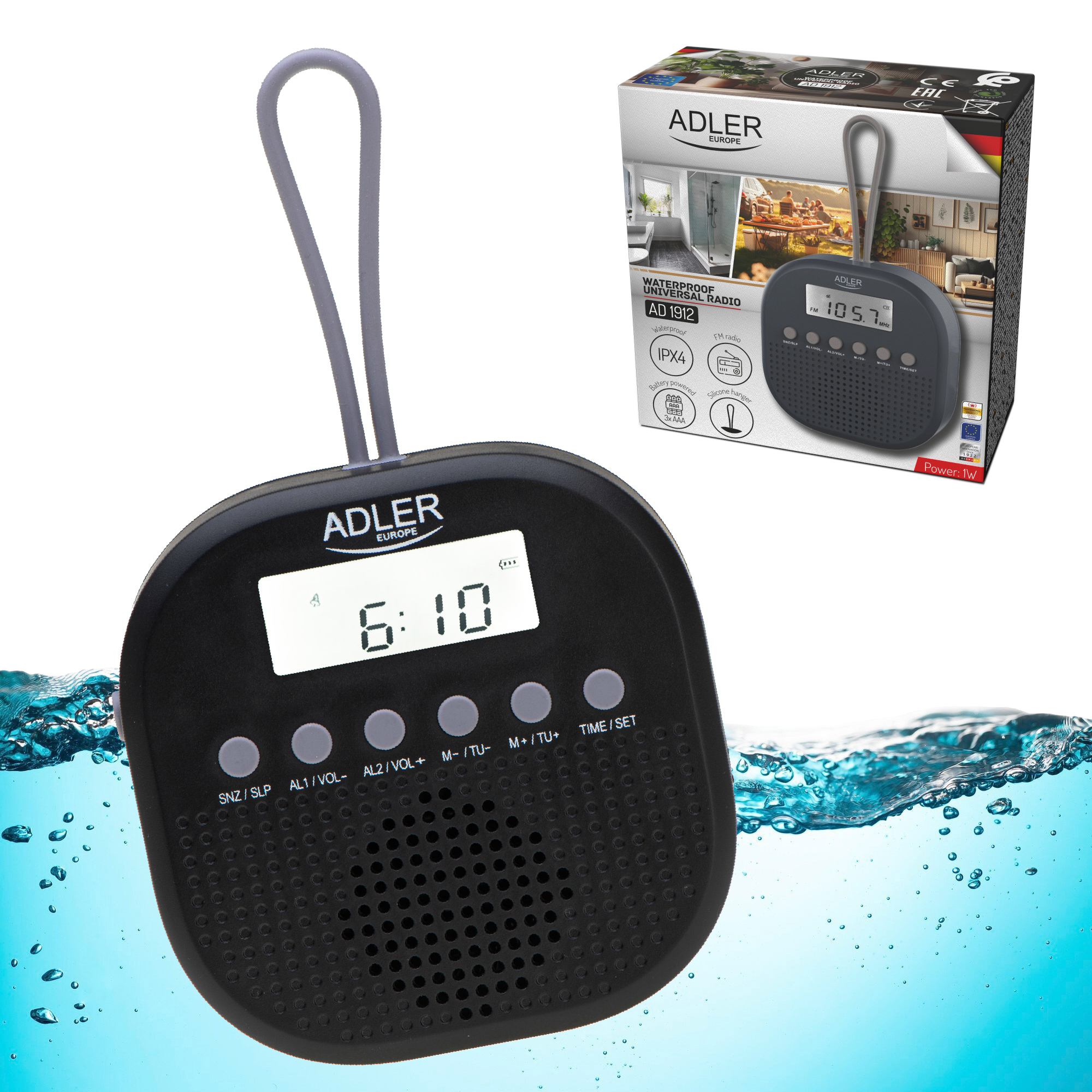 Radio ADLER AD 1912 (univerzalni, vodootporni, crni)-8