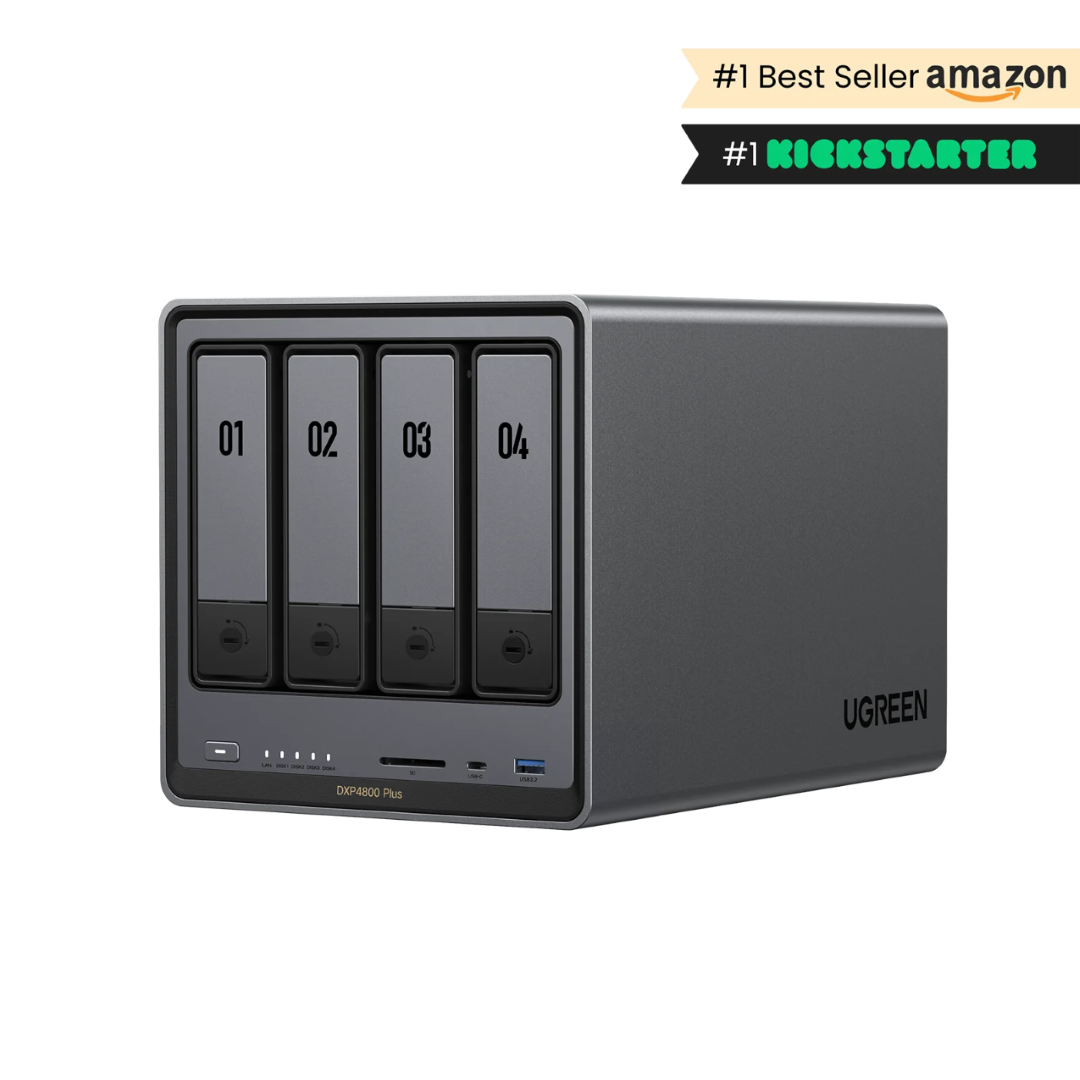NAS UGREEN DXP4800 Plus (4 SATA, 2 M.2, Intel 8505, 8GB DDR5, 112TB)-0