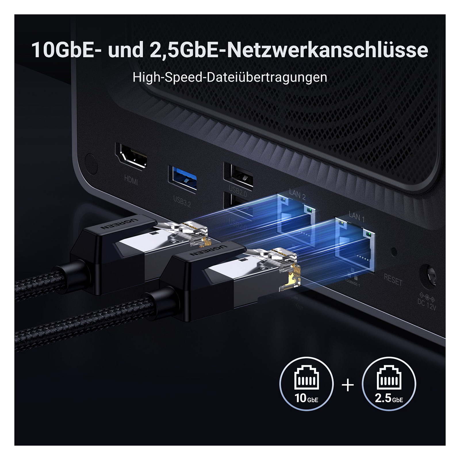 NAS UGREEN DXP4800 Plus (4 SATA, 2 M.2, Intel 8505, 8GB DDR5, 112TB)-12
