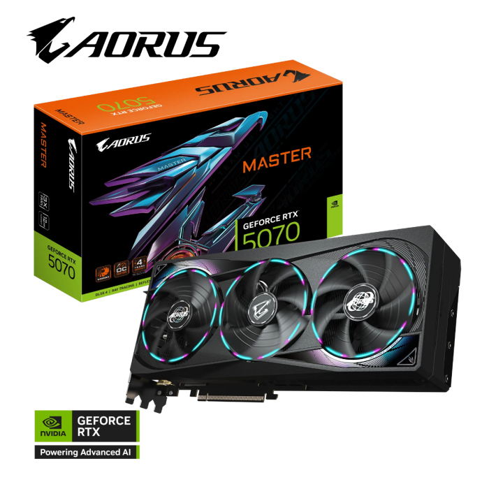 Grafička kartica GIGABYTE Aorus GeForce RTX 5070 Master 12G (12GB GDDR7, PCI-E 5.0, 3 x DisplayPort, 1 x HDMI, RGB Halo)-11