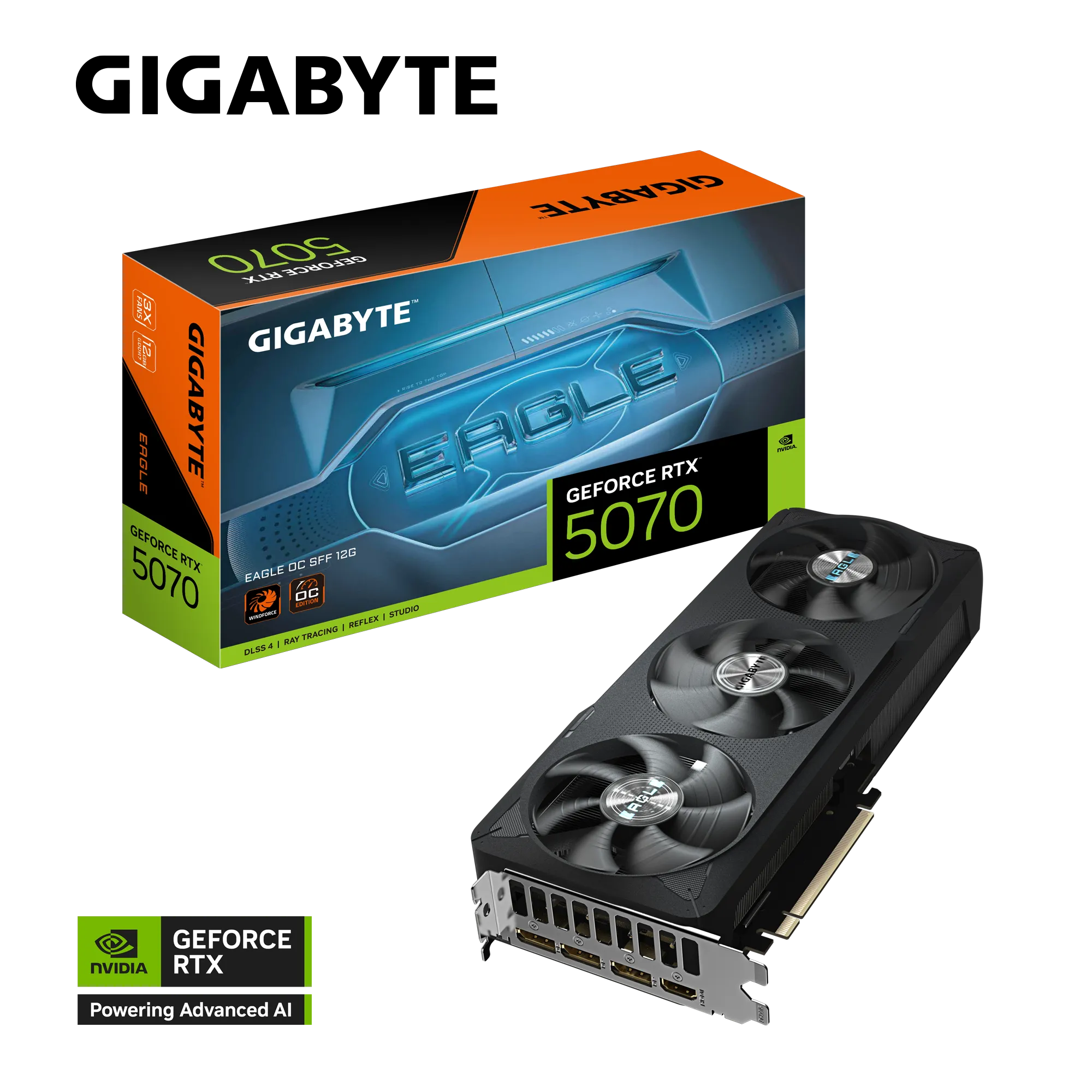 Grafička kartica GIGABYTE Aorus GeForce RTX 5070 Eagle OC SFF 12G (12GB GDDR7, PCI-E 5.0, 3 x DisplayPort, 1 x HDMI, 750W)-0