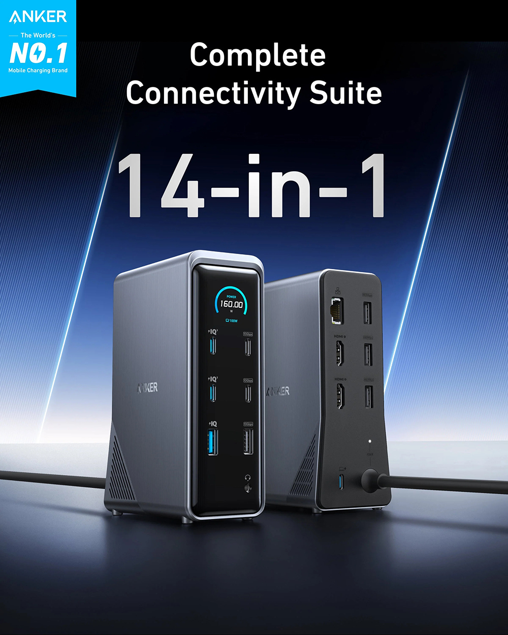 Punjačka stanica ANKER Prime 160W Charging Station 14v1-1