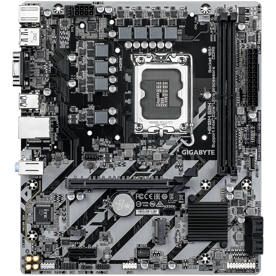 Matična ploča GIGABYTE H810M S2H DDR5 SATA3 DP USB3.2GEN1 LGA1851 MATX-8