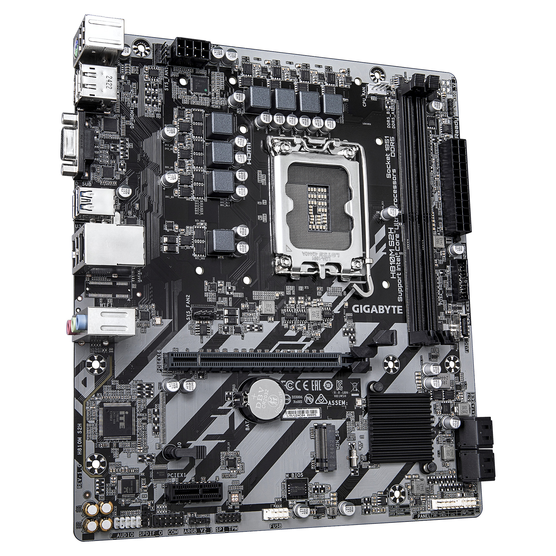 Matična ploča GIGABYTE H810M S2H DDR5 SATA3 DP USB3.2GEN1 LGA1851 MATX-5