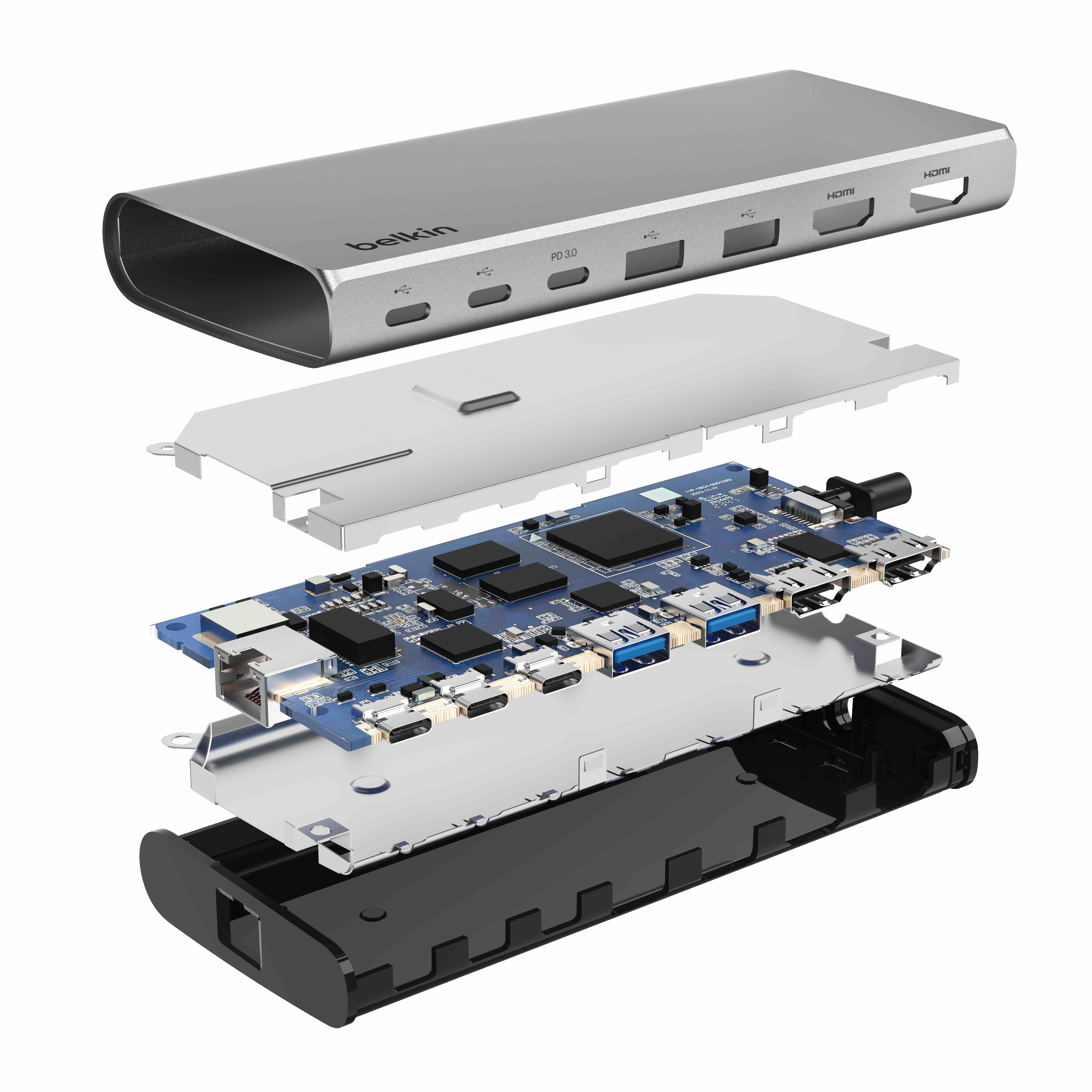 Belkin Connect Universal USB-C 8-in-1 Dual Display Core Hub - Silver-3