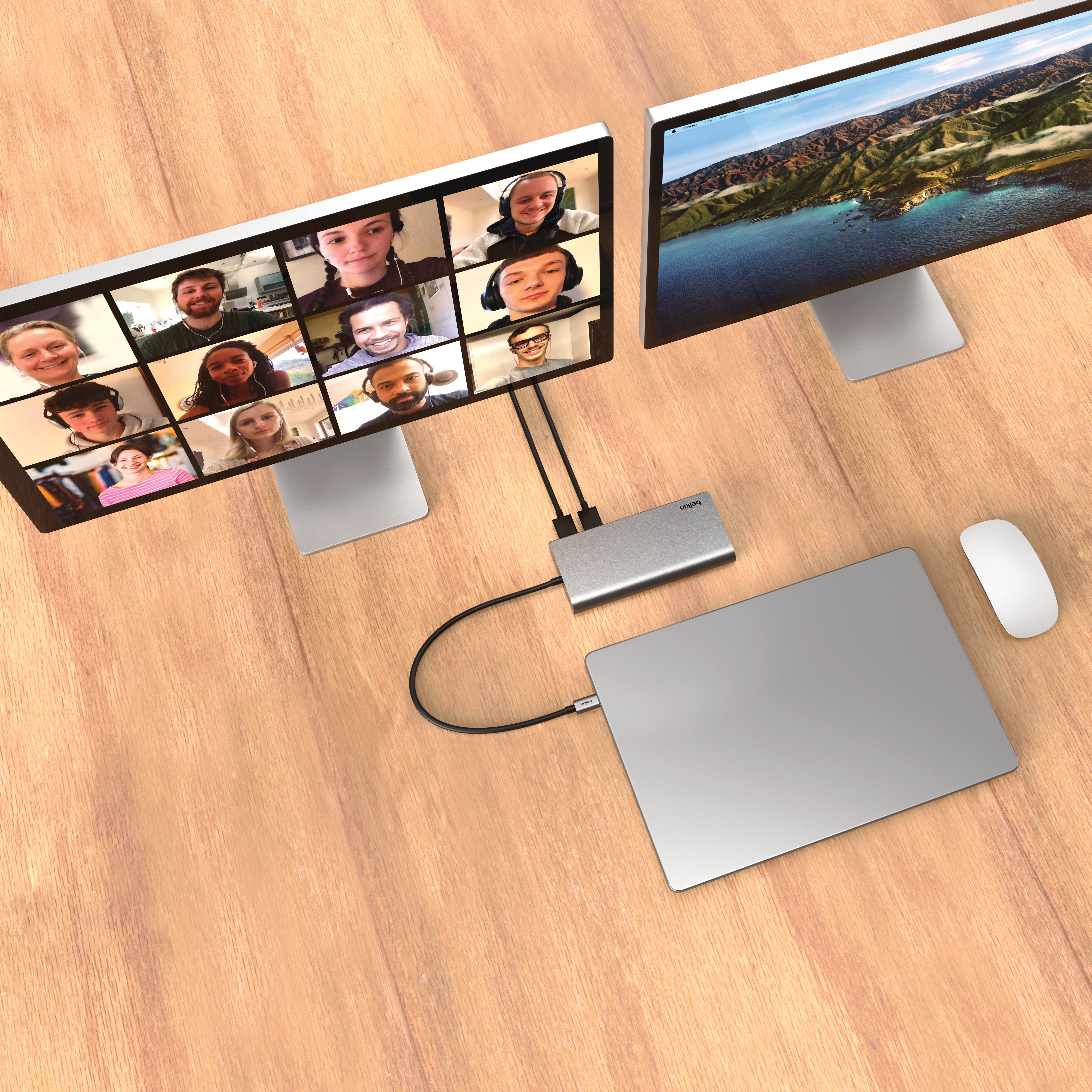 Belkin Connect Universal USB-C 8-in-1 Dual Display Core Hub - Silver-1