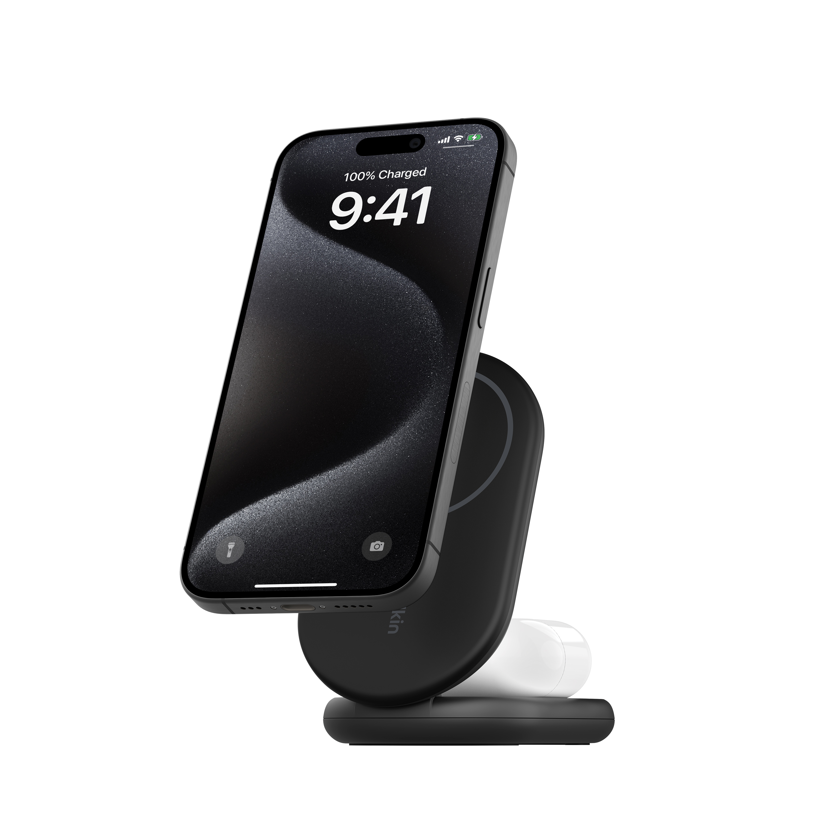 Bežični punjač BELKIN BOOSTCHARGE Qi2 15w Magnetic 2in1 Stand - Crni (15W, Qi, 2u1, magnetni, crni)-0
