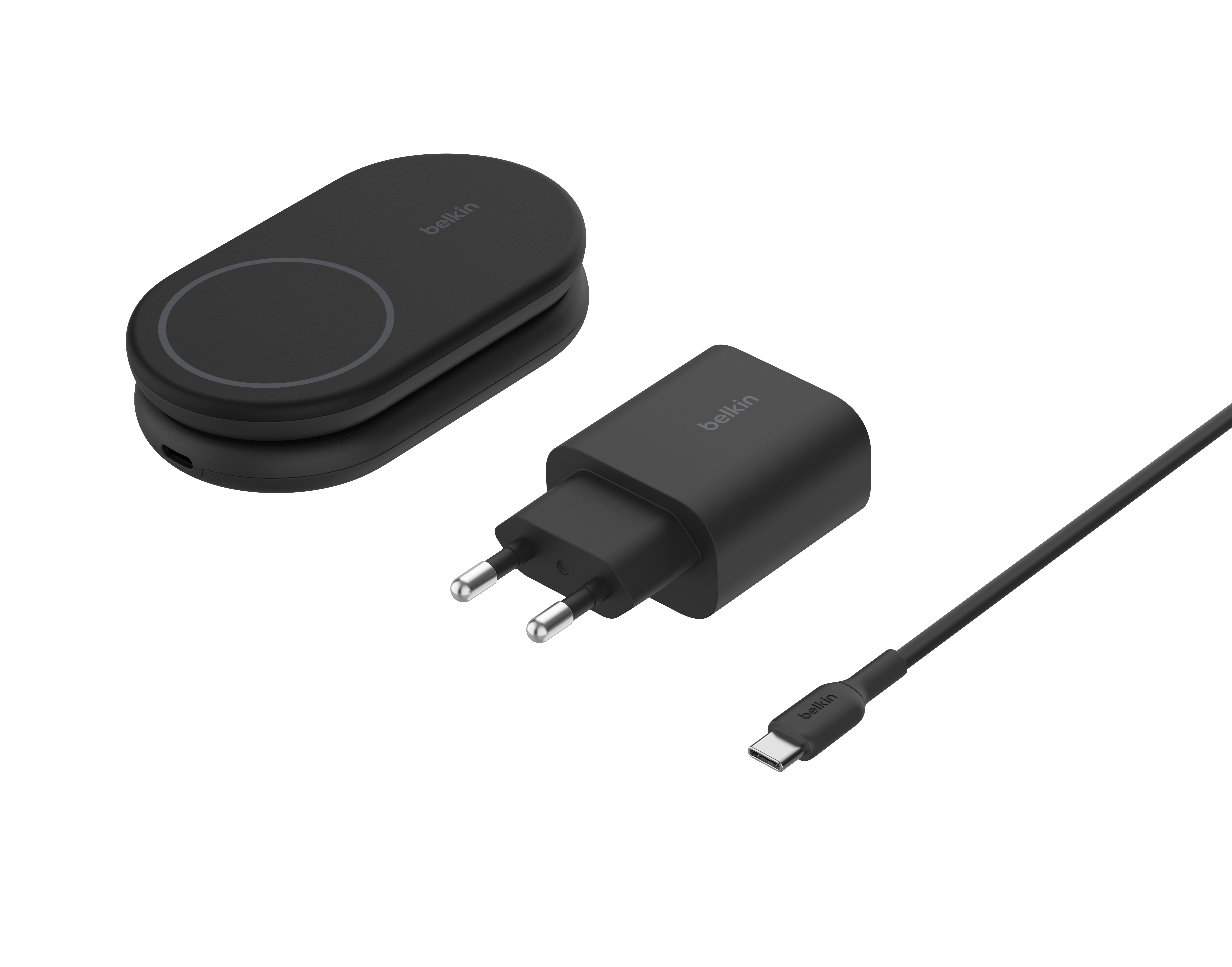 Bežični punjač BELKIN BOOSTCHARGE Qi2 15w Magnetic 2in1 Stand - Crni (15W, Qi, 2u1, magnetni, crni)-1