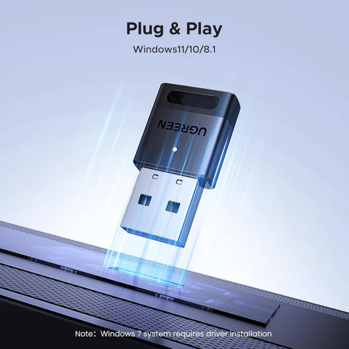 Adapter UGREEN, USB-A, Bluetooth 5.4, crni-13