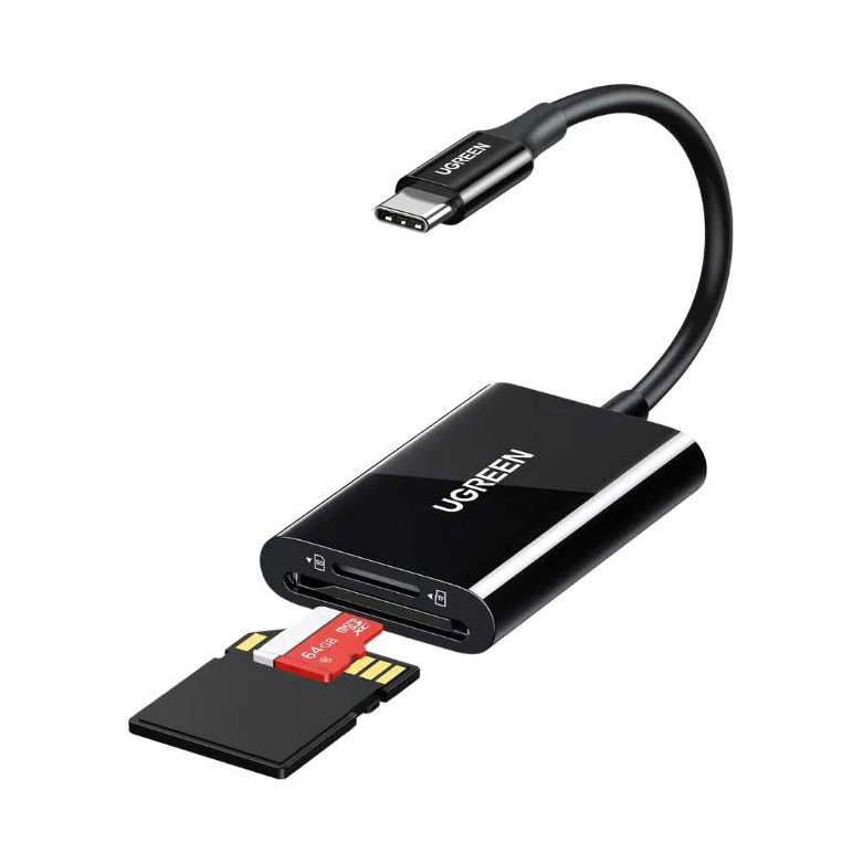 Čitač memorijskih kartica UGREEN, USB-C, TF/SD kartice, 15cm, crni-3