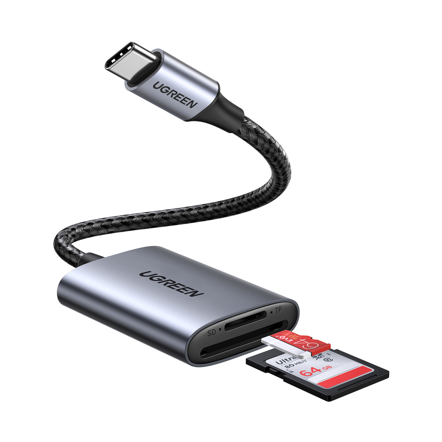 Čitač memorijskih kartica UGREEN, USB-C, TF/SD kartice, sivi-8