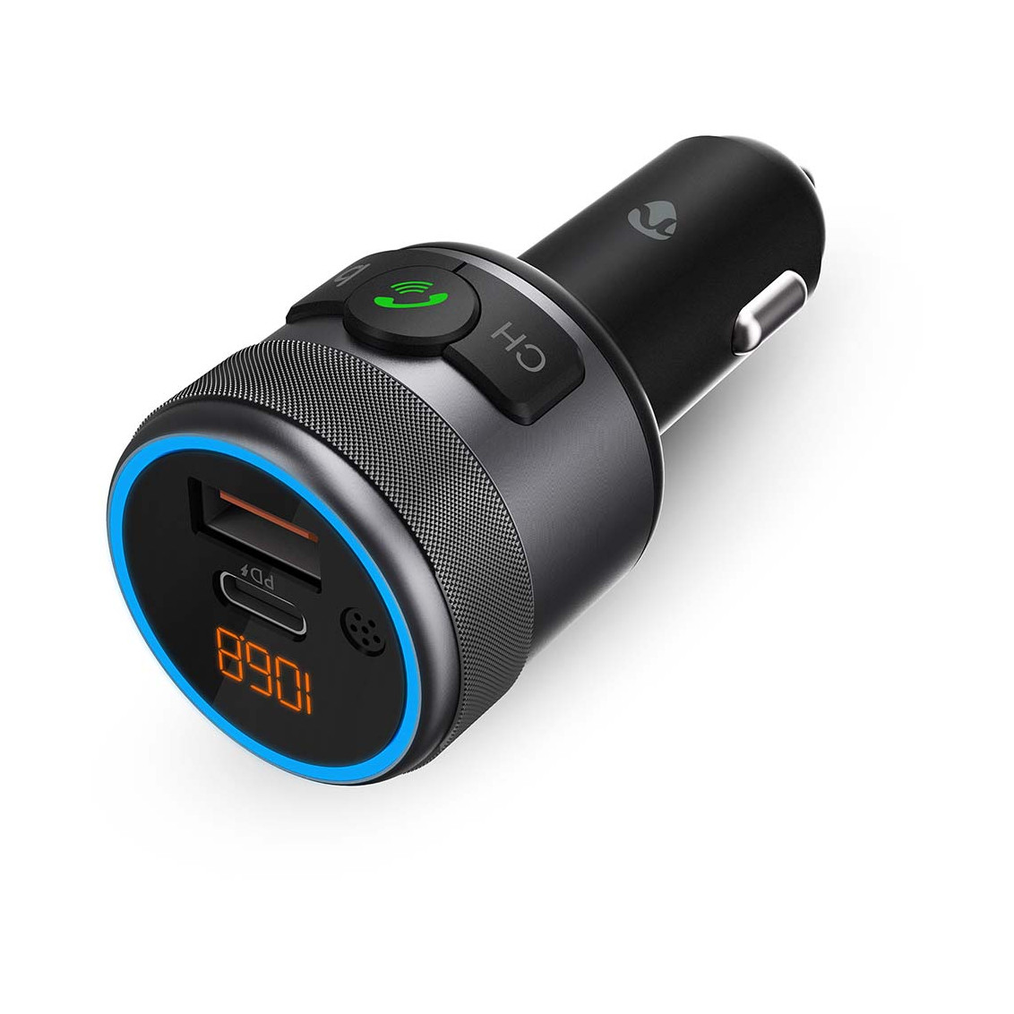 FM transmiter za auto NEDIS CATR3024BK (Hands free, Bluetooth 5.3, PD 18 W / PD 24 W, pojačanje basa, Google Assistant/Siri)