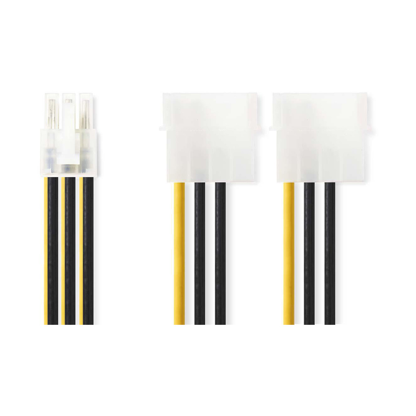 Kabel NEDIS CCGP74210VA015, 2x Molex (M) na PCI Express (Ž), crno žuti, 0.2m-0