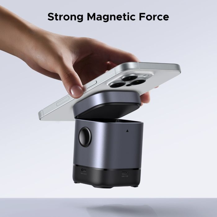 Kućni punjač UGREEN Robot Uno, 15W, bežični, sivi-16
