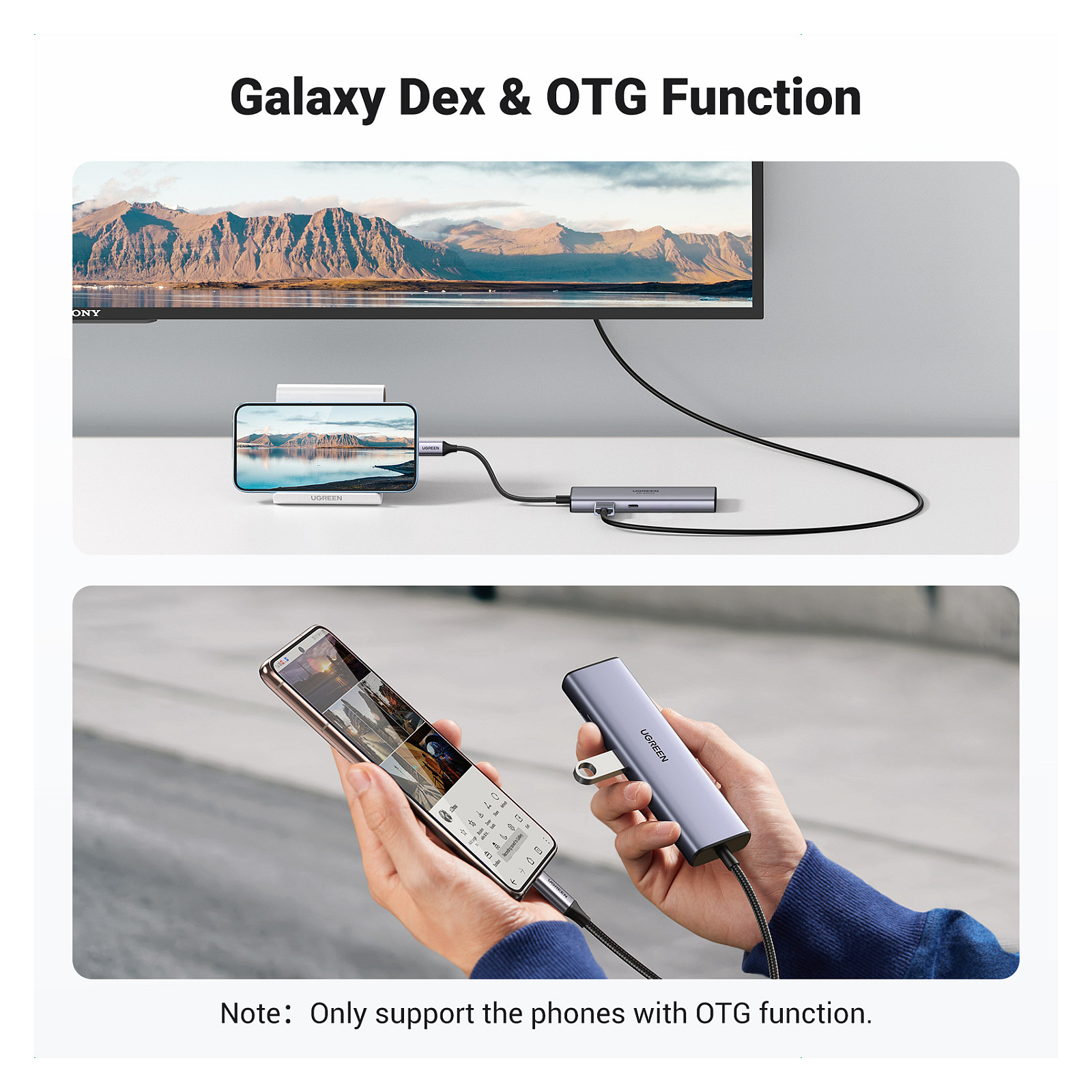 USB HUB UGREEN 7-in-1, USB-C na USB-C PD 100W, 2x USB-A 3.0, HDMI 4K@30, RJ45, čitač kartica SD/TF, sivi-16