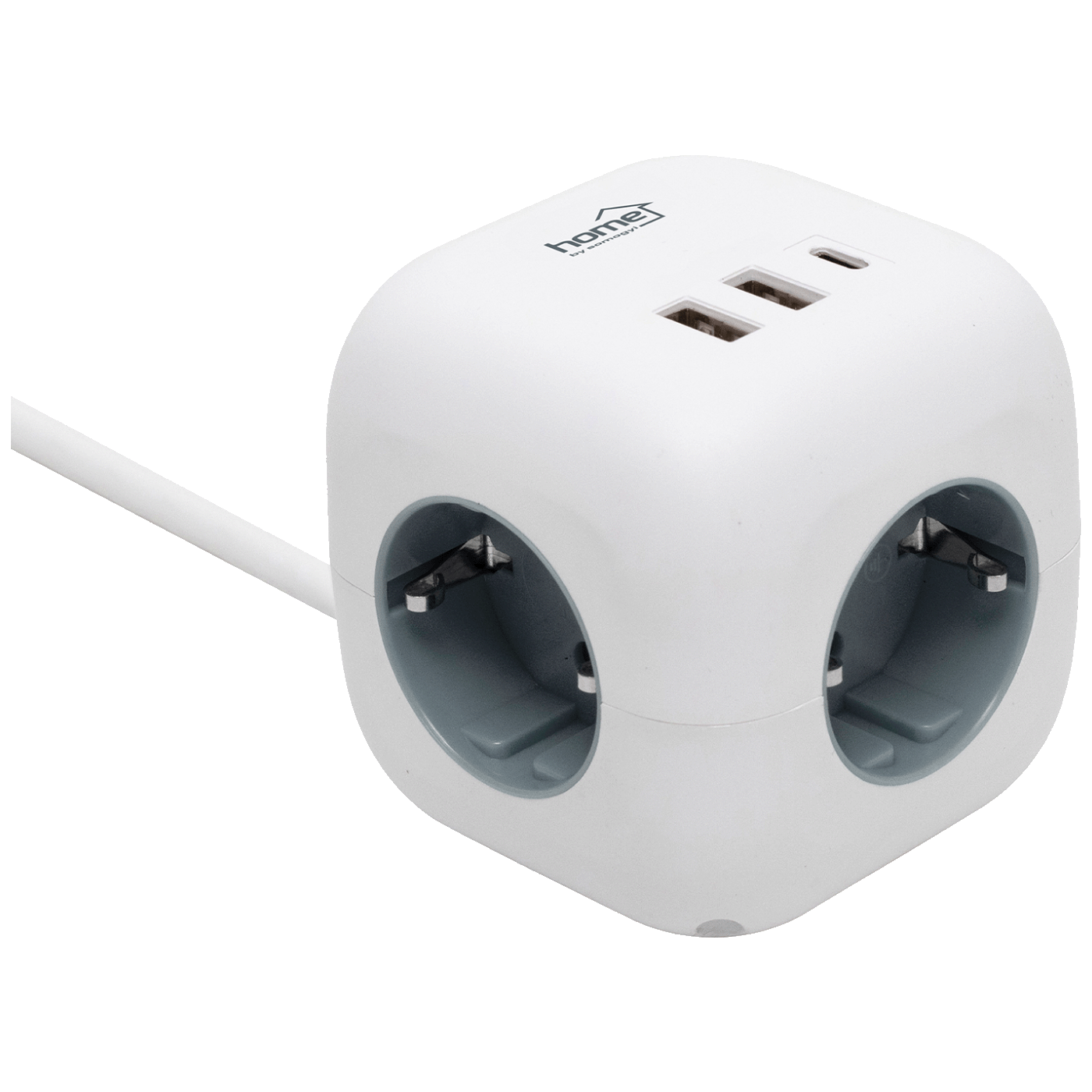home Produžni kabl, 3 utičnice, 2 x USB A, 1 x USB C, 1.5 met. - CUBE2-0