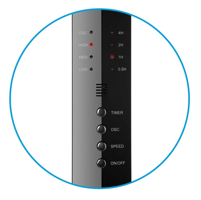 Ventilator N'OVEEN F455 16"/40 cm s daljinskim upravljačem, crna boja-1