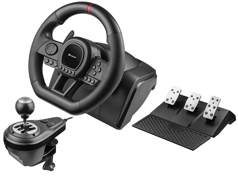 Tracer TRAJOY47345 Gaming Controller Black Steering Wheel + Pedals PlayStation 4, PlayStation 3, Xbox One, Xbox 360, Switch, PC-0
