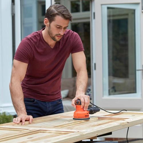 Ekscentrična brusilica BLACK+DECKER BEW210-QS (230 W, 125 mm, narančasto-crna boja)-4