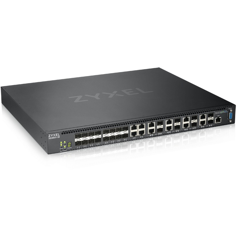 Preklopnik ZyXEL XS3800-28 Managed L2+ 10G Ethernet (100/1000/10000) Crna