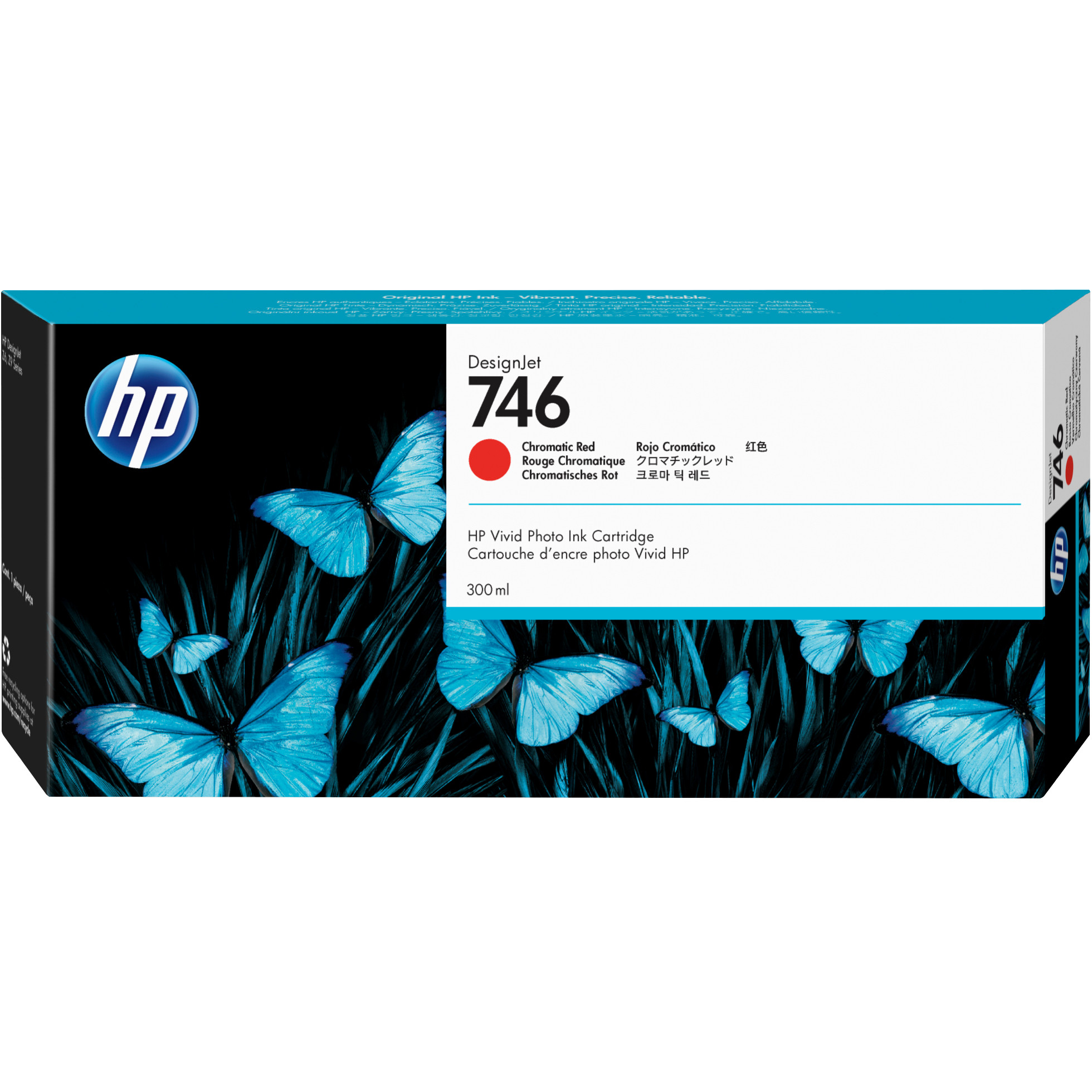 Tinta HP 746 (Chromatic Red, 300 ml, DesignJet)-0
