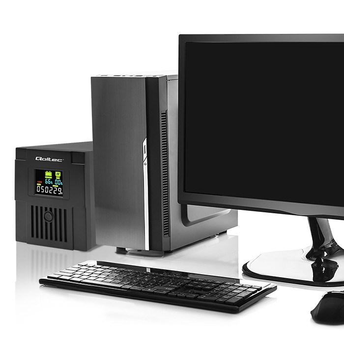 UPS Neprekidno napajanje QOLTEC Monolith 1000VA 1000W (On-line, LCD, Čisti sinusni val, USB/SNMP)-0