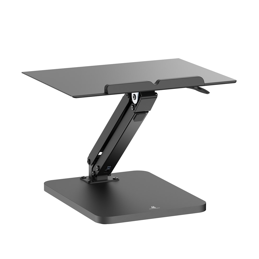 Stalak za monitor ili laptop MACLEAN MC-493 (plinska opruga, za rad stojeći i sjedeći, crna boja)-10