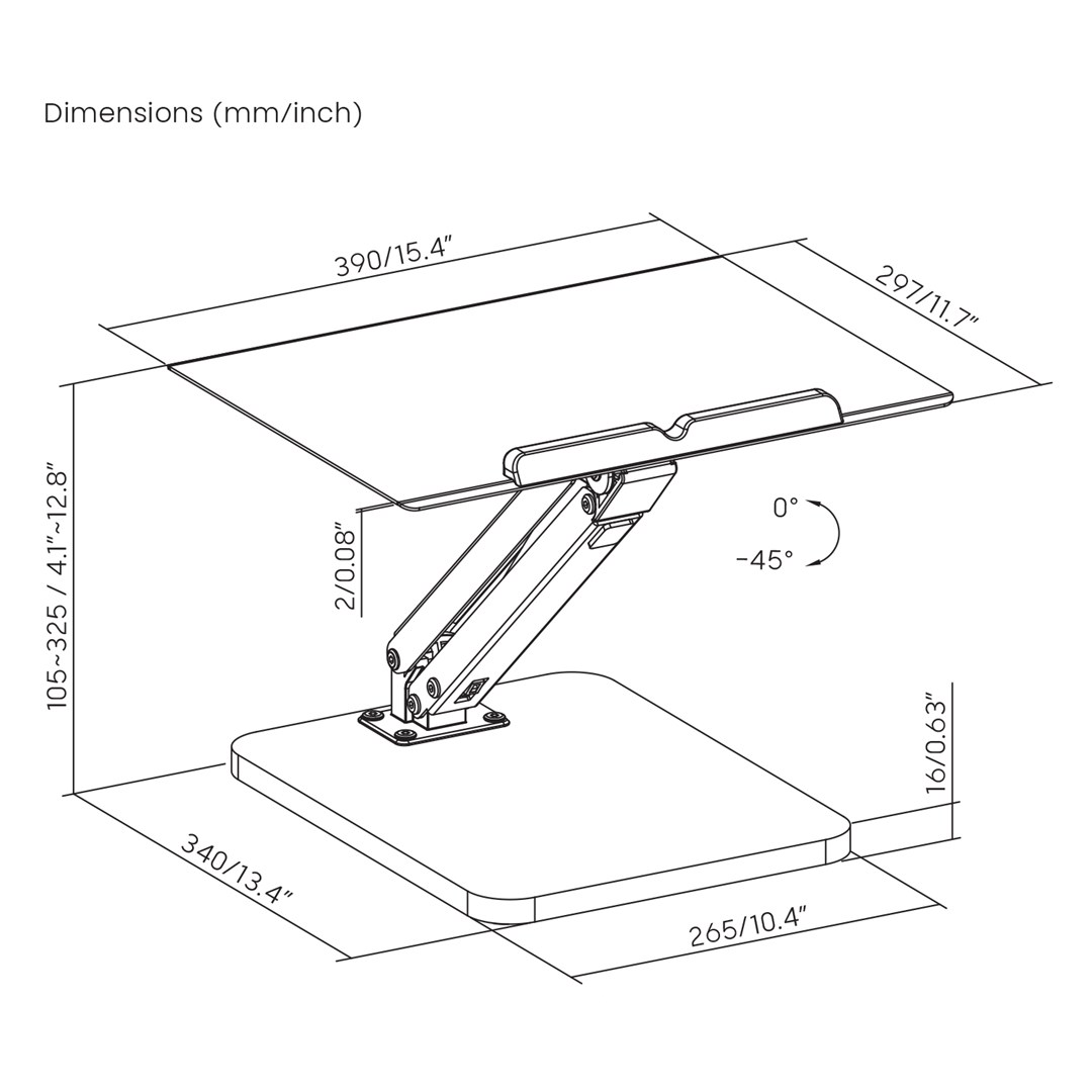 Stalak za monitor ili laptop MACLEAN MC-493 (plinska opruga, za rad stojeći i sjedeći, crna boja)-0