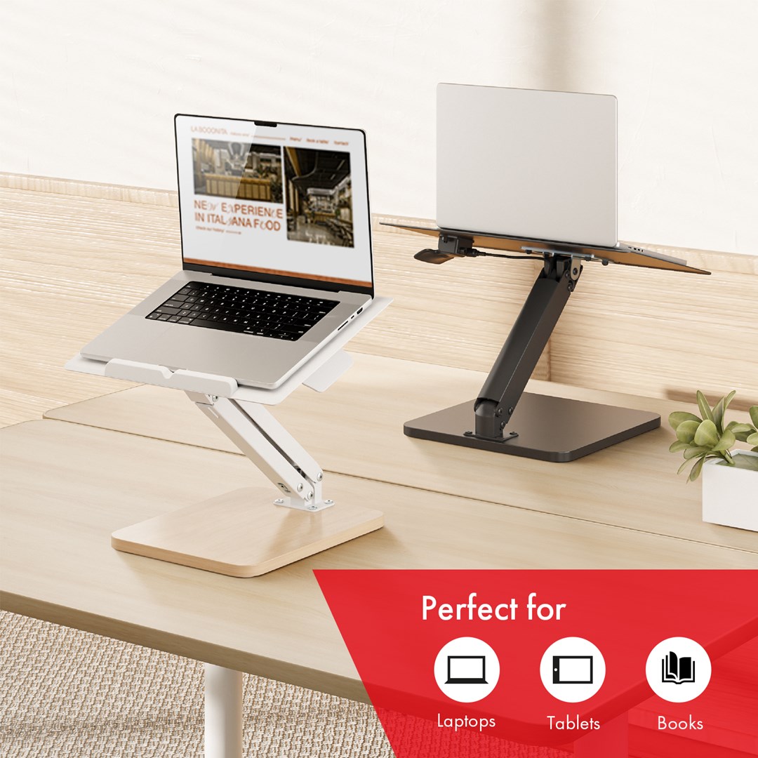 Stalak za monitor ili laptop MACLEAN MC-493 (plinska opruga, za rad stojeći i sjedeći, crna boja)-5