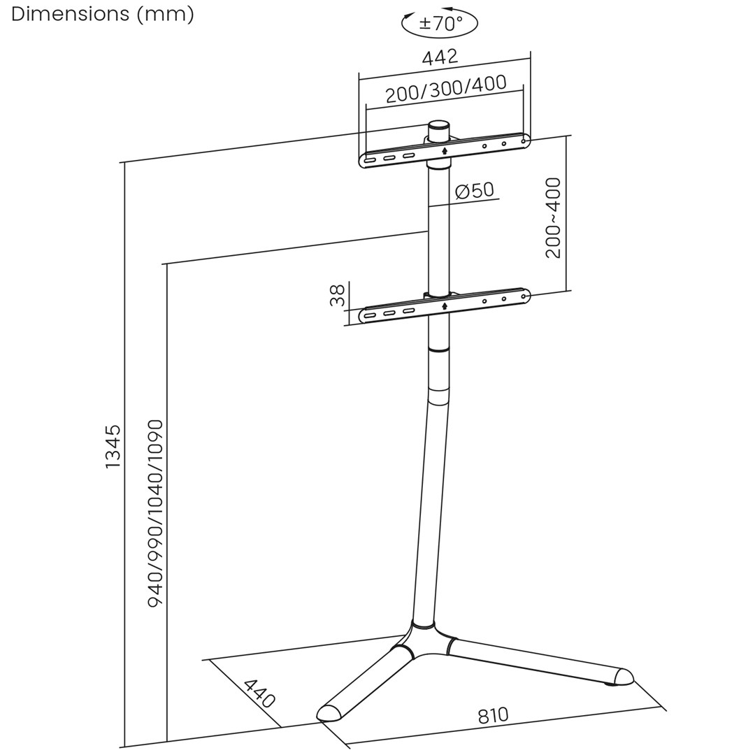 Stalak za TV MACLEAN MC-494 32-70" (max. VESA 400x400, max. 40kg)-2