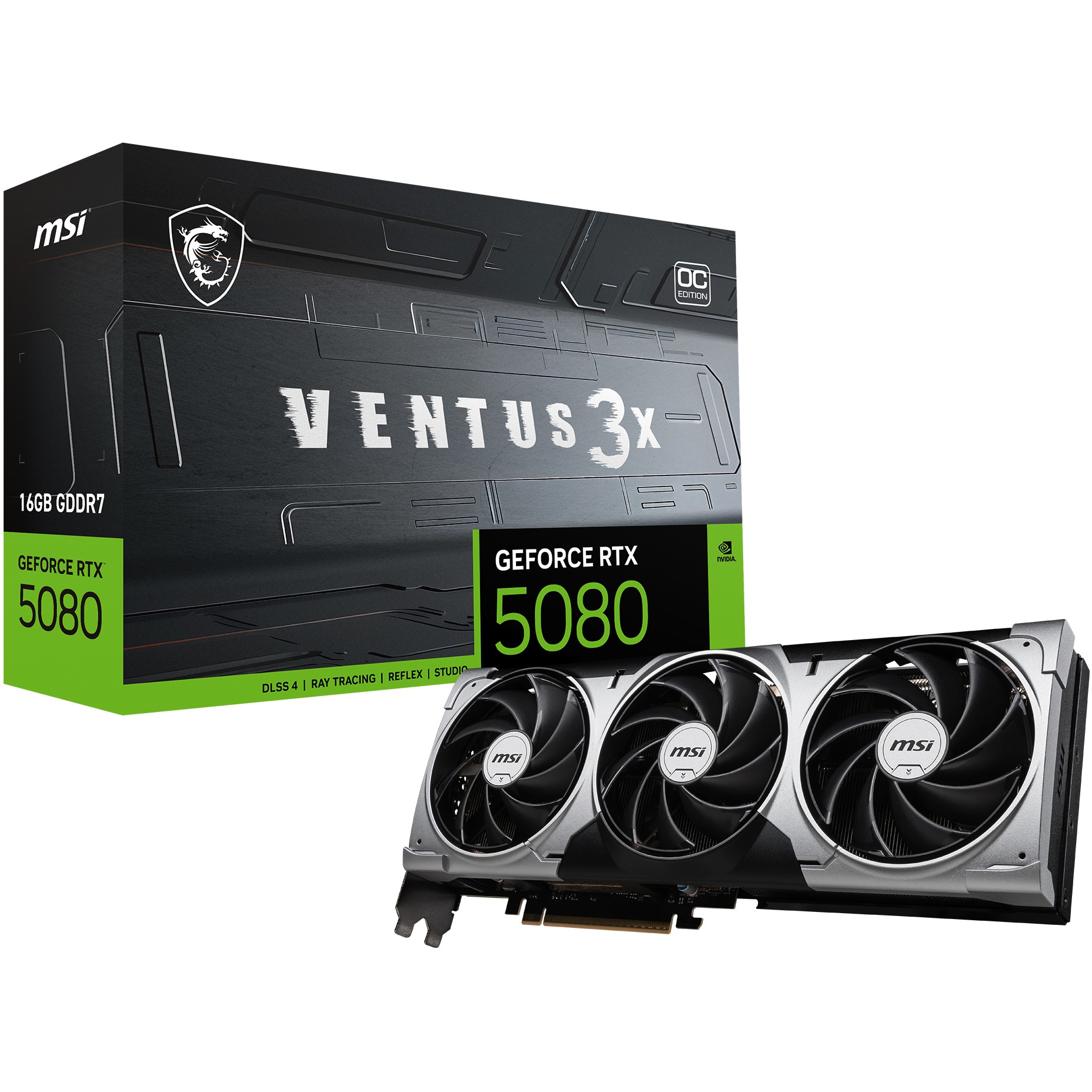 Grafička kartica MSI VENTUS GeForce RTX5080 16G 3X OC NVIDIA GeForce RTX 5080 16 GB GDDR7