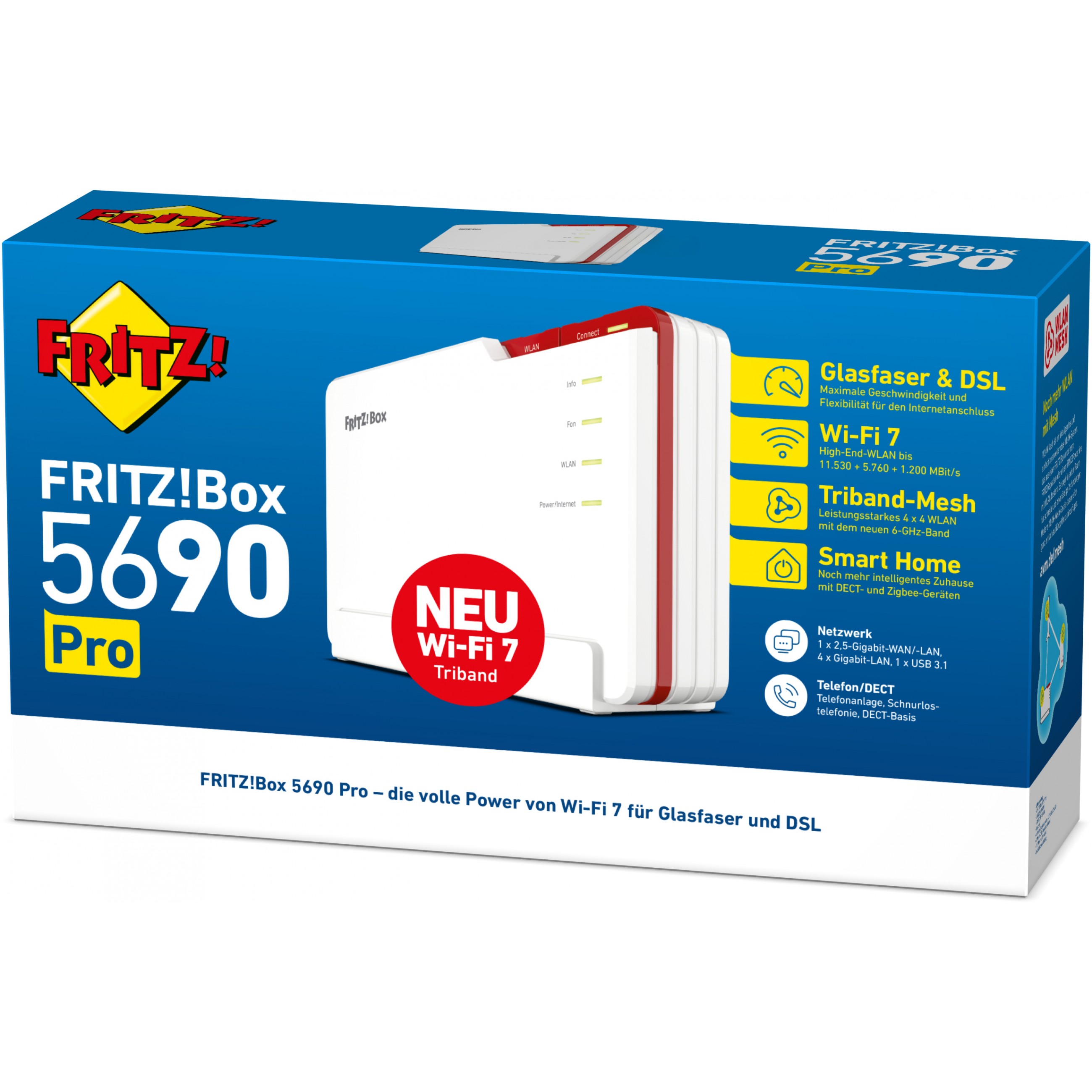 Bežični router FRITZ!BOX 5690 Pro (Gigabit Ethernet, Tri-band 2.4 GHz / 5 GHz / 5 GHz, Bijeli)-8