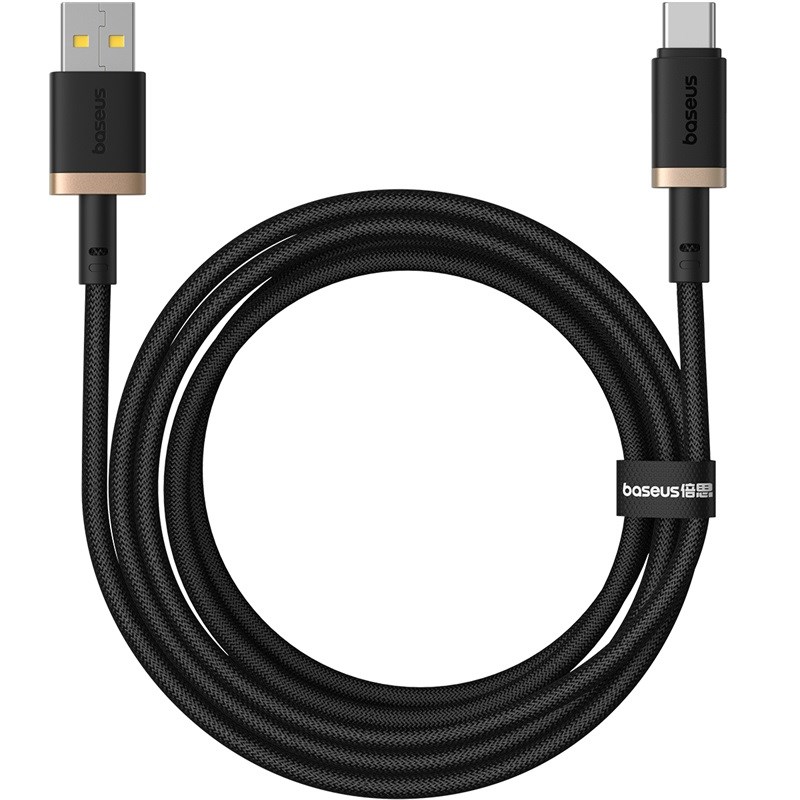 Kabel Baseus Dura USB Type A do Type C (60 W, brzo punjenje, 2 m, crna, zlatna)-0