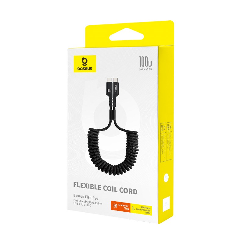 USB-C kabel BASEUS Fish-Eye (1 m, 100 W, crna boja)-0