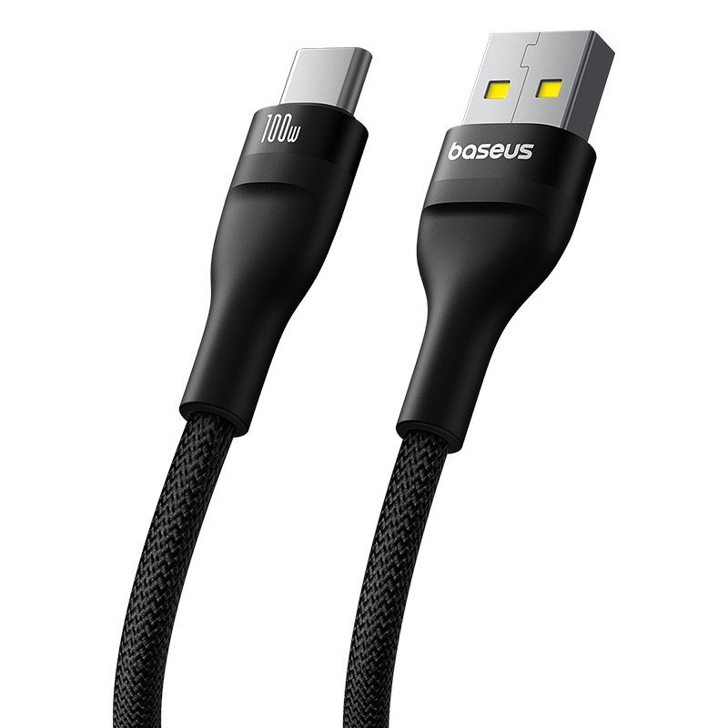 Kabel Baseus Flash 2 (USB A na USB C, brzo punjenje, 2 m, 100 W, crna boja)-4