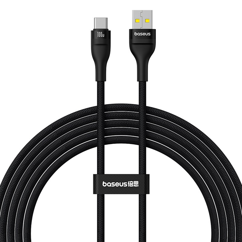 Kabel Baseus Flash 2 (USB A na USB C, brzo punjenje, 2 m, 100 W, crna boja)-0