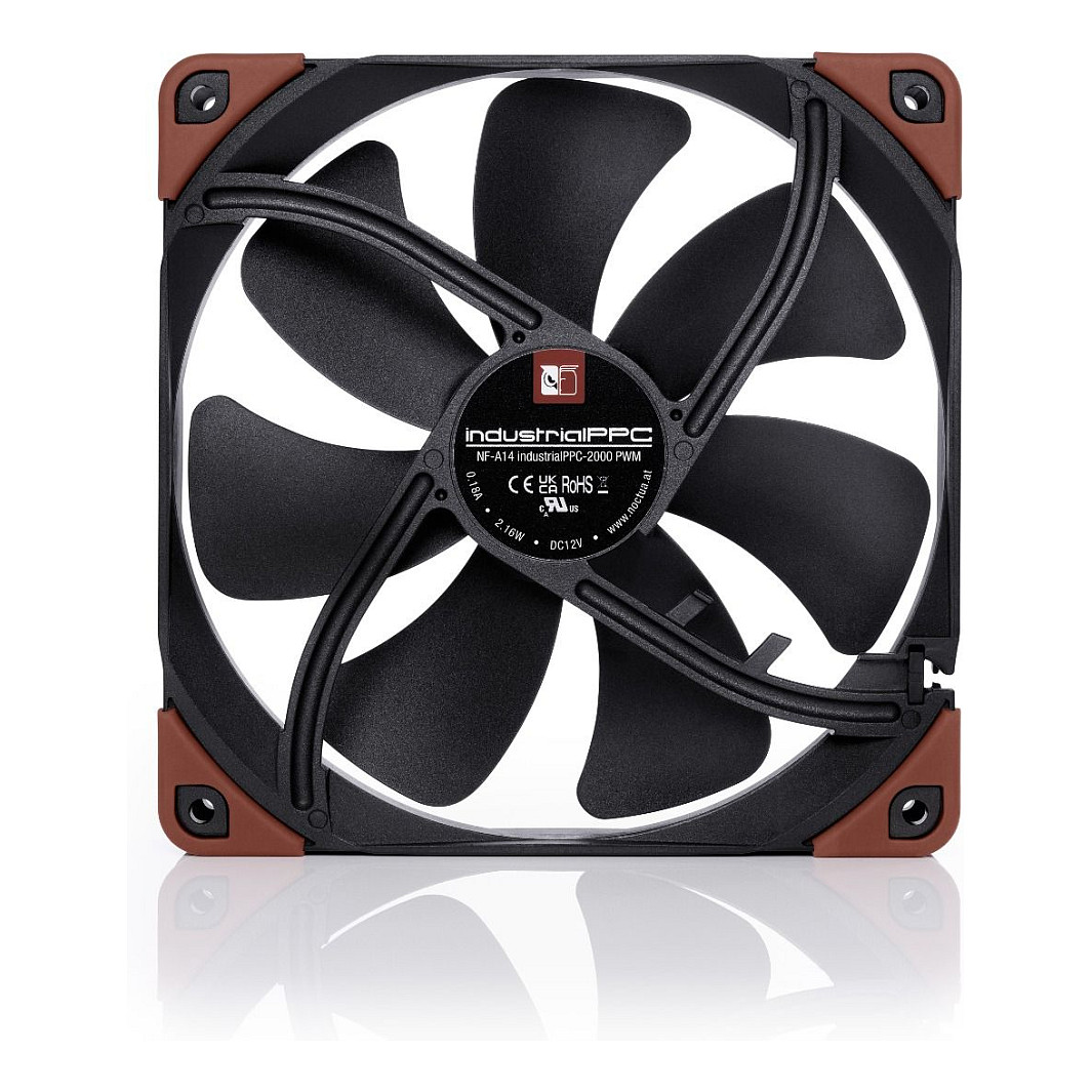 Ventilator NOCTUA NF-A14-Industrial PPC-2000 PWM 14 cm crni, smeđi-3