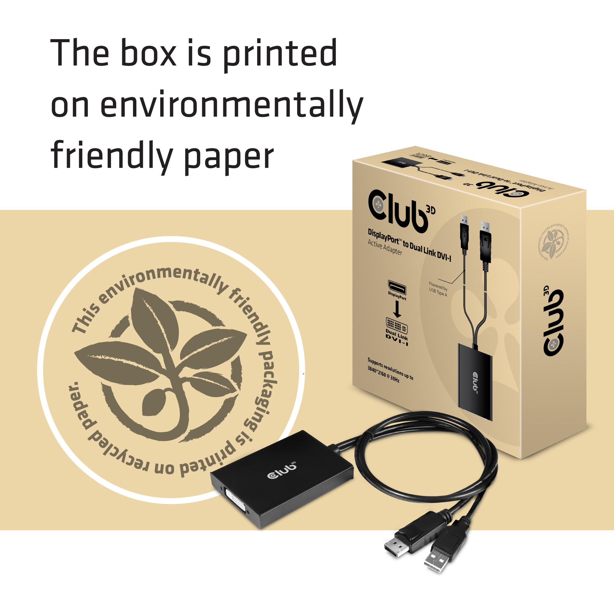 Adapter CLUB 3D DisplayPort to Dual Link DVI-D HDCP ON aktivni M/F-5