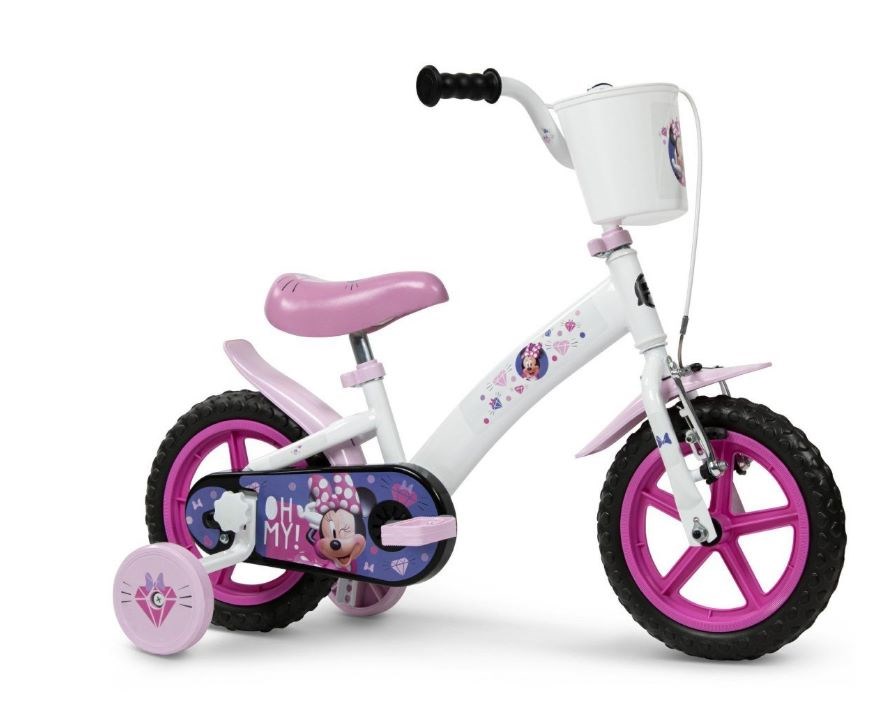 Dječji bicikl HUFFY Disney Minnie 12" (za djecu 3-5 god, pomoćni kotači, košara)-1