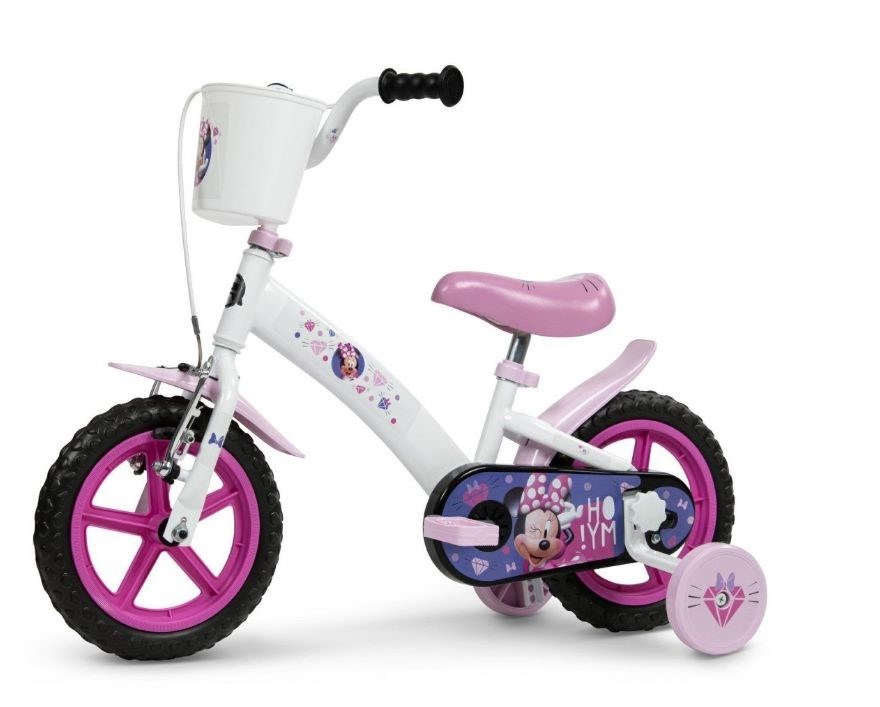 Dječji bicikl HUFFY Disney Minnie 12" (za djecu 3-5 god, pomoćni kotači, košara)-0