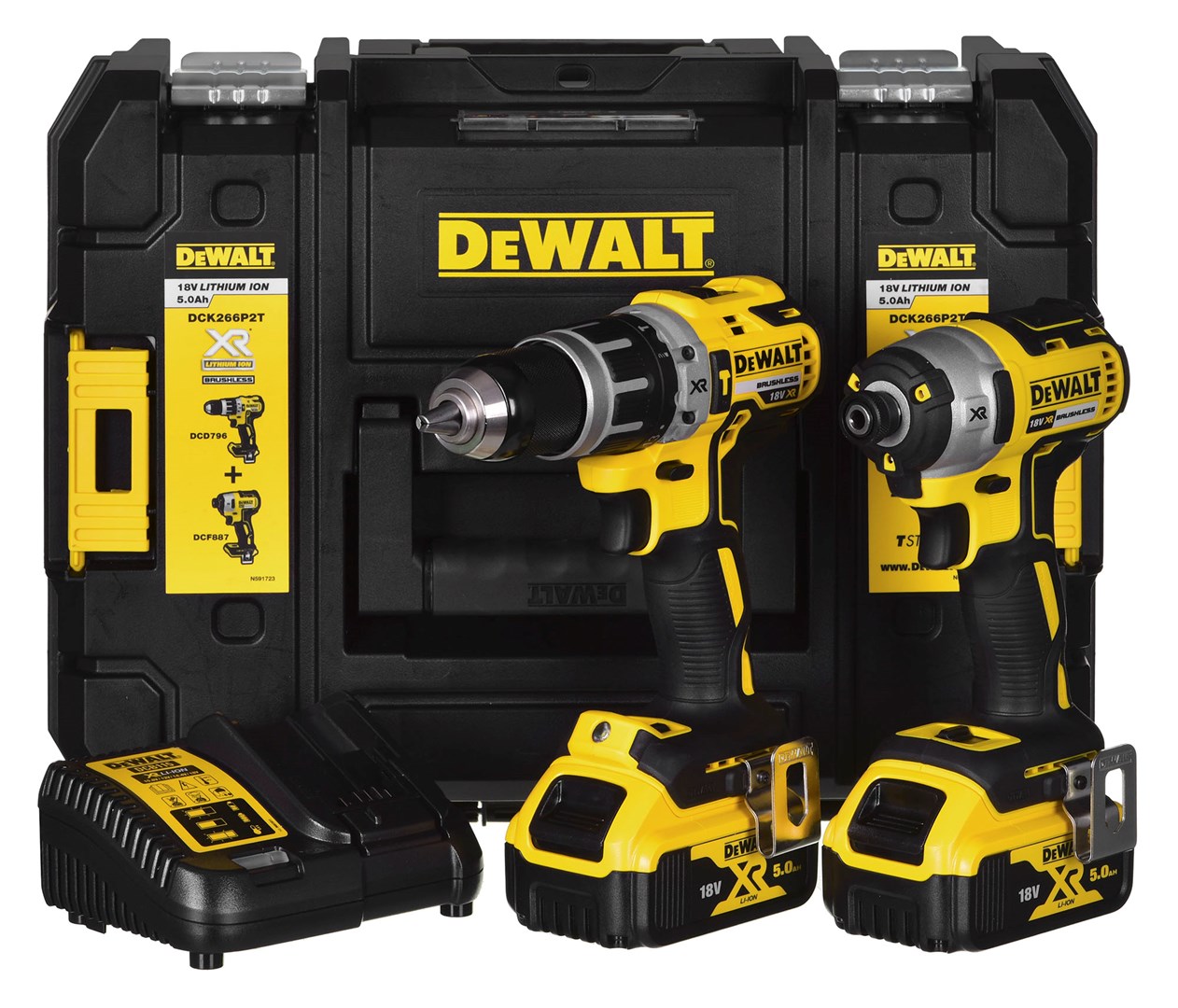 Alatni komplet DEWALT DCK266P2T (DCD796+DCF887) 2x5,0Ah 18V-21