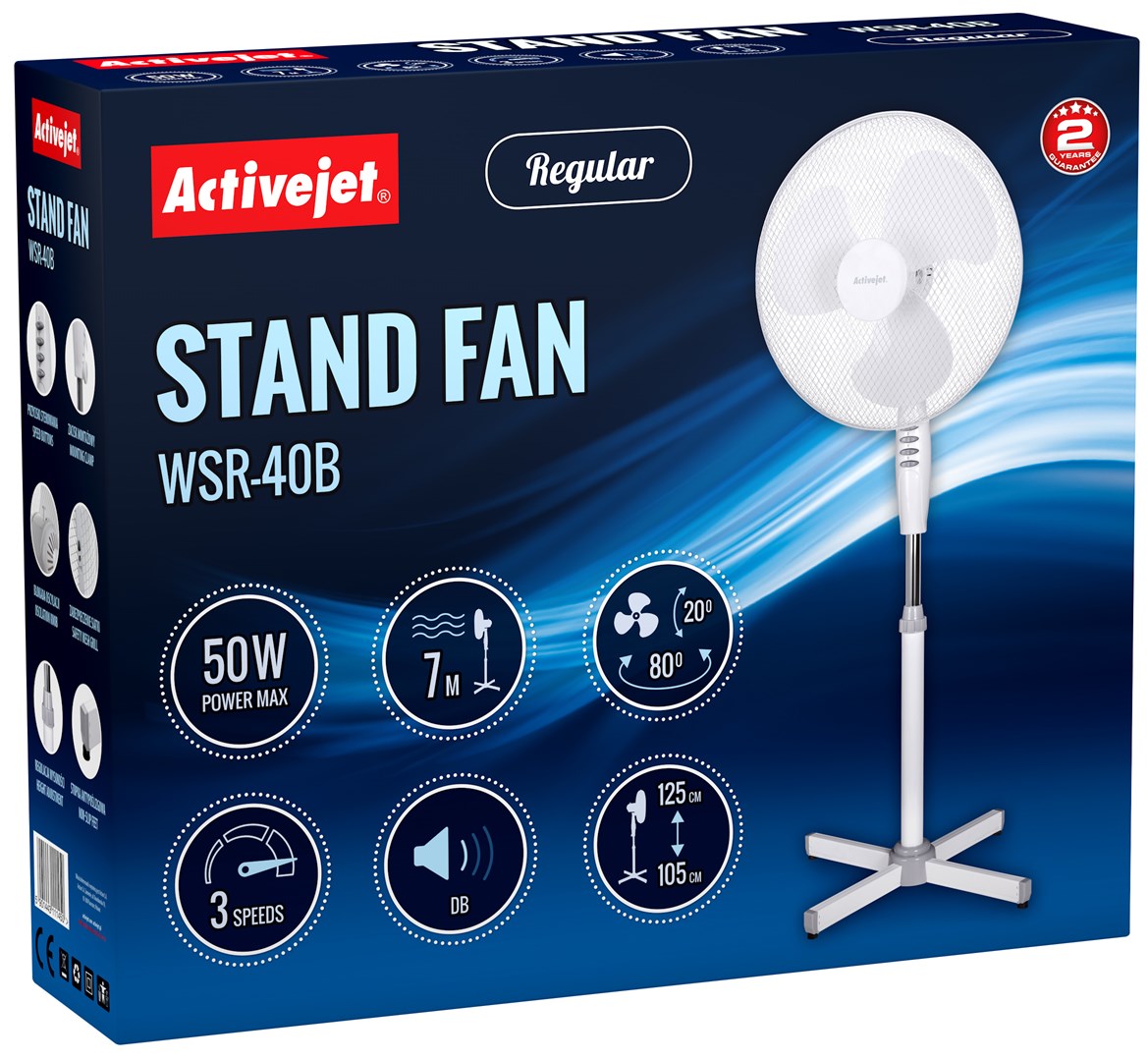 Samostojeći ventilator ACTIVEJET WSR-40B (40 cm, 45W, 3 brzine)-4