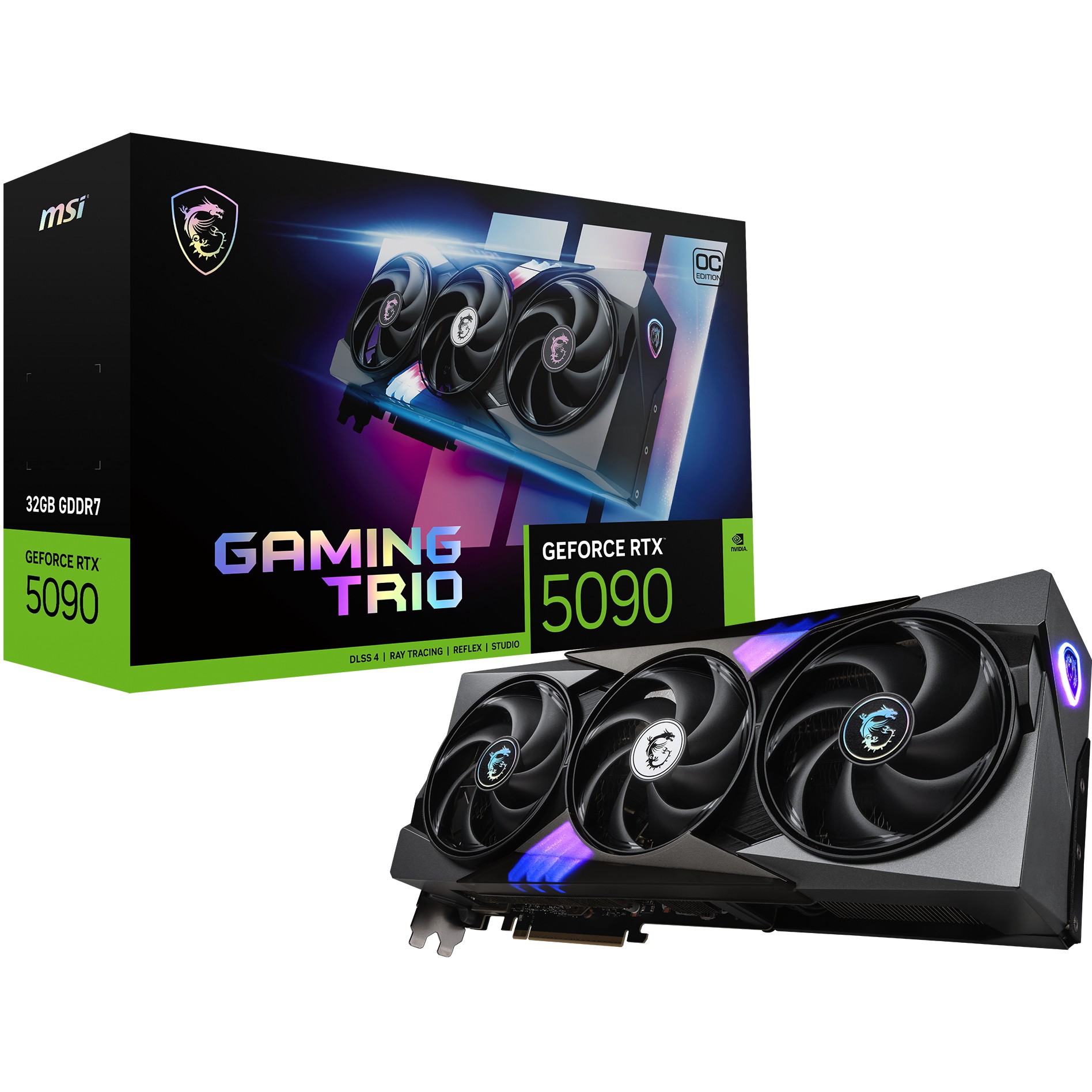 Grafička karta MSI RTX 5090 32G GAMING TRIO OC (nvidia geforce, pcie 5.0 x16, 16384, gddr7, 512-bit, 2.482 mhz, takt memorije 28.000 mhz, 3x display port 2.1b, 1x hdmi 2.1b, 7680x4320)-6
